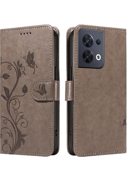 Oppo Oppo 8 Pro 5g Için Kılıf Kabartmalı Kelebek Yüksek Kaliteli Deri Telefon Kılıfı (Yurt Dışından)