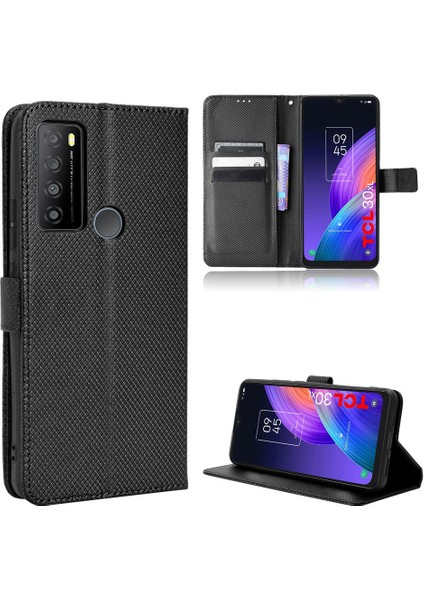 Tcl 30 Xl Kapak Için Kılıf Kickstand Kart Tutucu Manyetik Cüzdan (Yurt Dışından)
