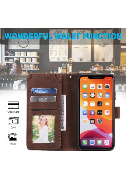 IPhone 11 Için Kılıf Pro Max Kart Tutucu Kickstand Manyetik Pu Deri Flip (Yurt Dışından)
