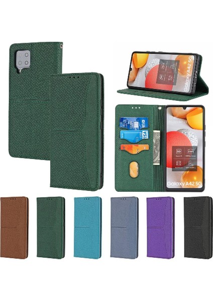 GX Boutique Samsung Galaxy A12 5g Için Kılıf El Cüzdan Pu Deri Kapak Çevirin Folio (Yurt Dışından)