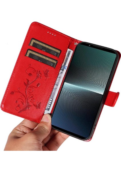 Sony Xperia 1V Kabartmalı Kelebek El ile Yüksek Kaliteli Deri Kılıf (Yurt Dışından)