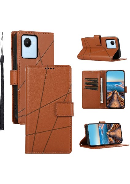Realme C30 Darbeye Üç Kart Yuvaları Kickstand Şok Için Flip Case (Yurt Dışından)