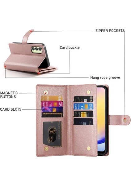 Samsung Galaxy A25 Iş Cüzdan Standı Için Flip Case Çok Fonksiyonlu (Yurt Dışından) indirimleri