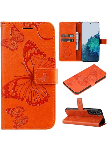 GX Boutique Samsung Galaxy S22 Artı Pu Deri Flip Kickstand Darbeye ile (Yurt Dışından)