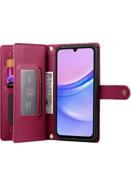 GX Boutique Samsung Galaxy A15 Crossbody Kayış Çok Fonksiyonlu Iş Için Flip Case (Yurt Dışından)