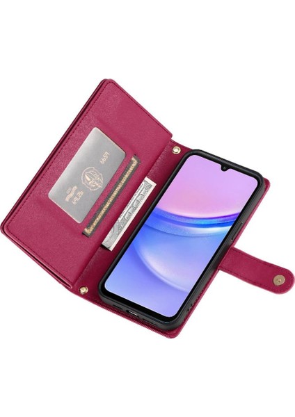 GX Boutique Samsung Galaxy A15 Crossbody Kayış Çok Fonksiyonlu Iş Için Flip Case (Yurt Dışından)