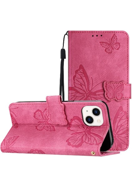 Iphone 15 Artı Manyetik Kapatma Kelebek Kart Yuvaları Tutucu Pu (Yurt Dışından)