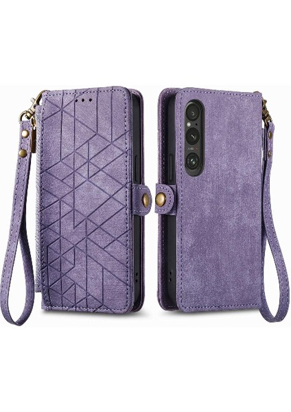 Sony Xperia 1 V Için Flip Case Darbeye Basit Iş Deri Kılıf (Yurt Dışından)