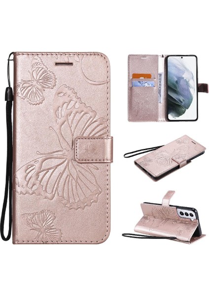 Samsung Galaxy S21 Manyetik Kapak Pu Deri Flip Kickstand Kapak (Yurt Dışından)