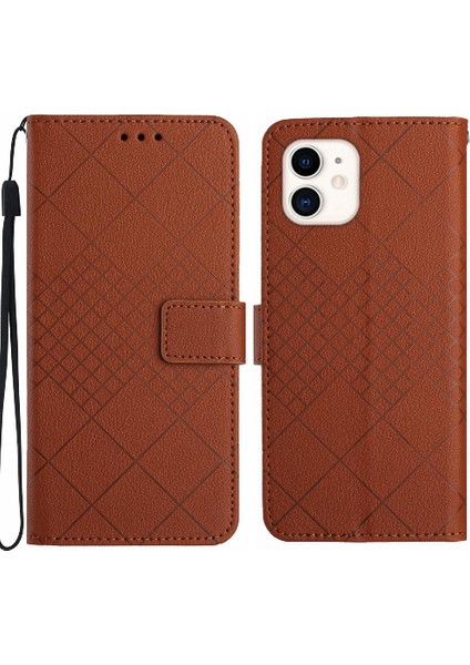 IPhone 11 Için Flip Case Elmas Kabartmalı Cüzdan Pu Deri Manyetik Kapak (Yurt Dışından)
