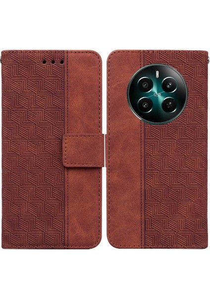 Realme 12 Artı Kickstand Özelliği Premium Pu Deri Flip Folio Için Kılıf (Yurt Dışından)