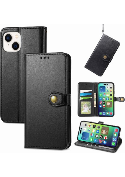 IPhone 14 Için Kılıf Artı Deri Çanta Zarif Iş Moda Tasarımı (Yurt Dışından)