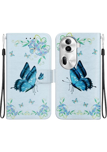 Oppo Için Kılıf Oppo 11 Pro 5g Pu Deri Kart Yuvaları Cüzdan Kelebek Çiçek (Yurt Dışından)