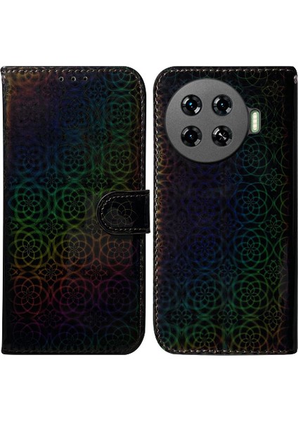 Tecno Spark 20 Pro Artı 4g Glitter Renkli Kart Yuvası Cüzdan Pu Için Kılıf (Yurt Dışından)