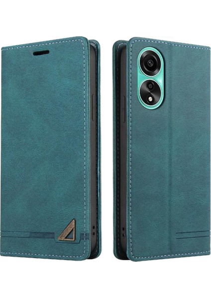 Oppo A78 4g Premium Deri Premium Deri Kickstand Iki Kart Için Kılıf (Yurt Dışından)