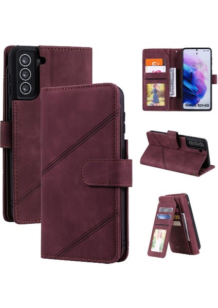 Samsung Galaxy S21 Artı Manyetik Kart Tutucu Kickstand Cüzdan Pu (Yurt Dışından)