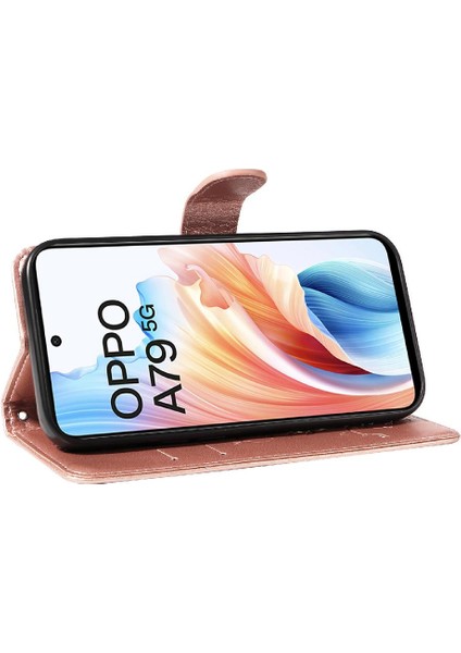 El Kayışı ve Kart Yuvası Kabartmalı Kelebek ile Oppo A79 5g Için Kılıf (Yurt Dışından)