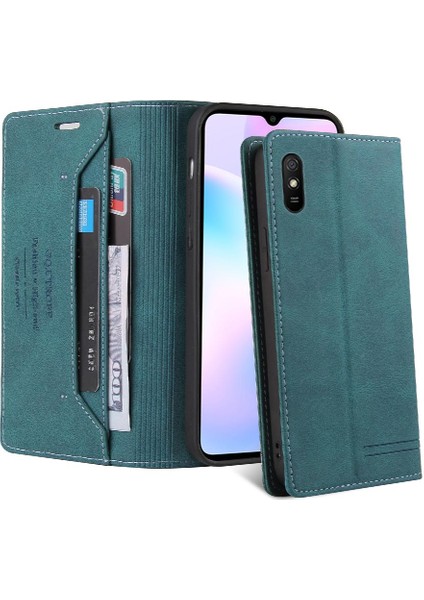 Xıaomı Redmi 9A Iki Kart Yuvaları Için Kılıf Kickstand Premium Deri (Yurt Dışından)