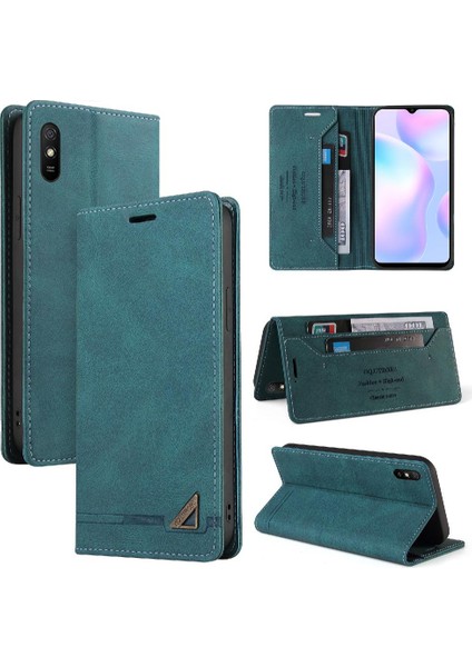 Xıaomı Redmi 9A Iki Kart Yuvaları Için Kılıf Kickstand Premium Deri (Yurt Dışından)