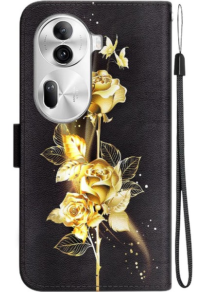 Oppo Için Kılıf Oppo 11 Pro 5g Pu Deri Kart Yuvaları Cüzdan Kelebek Çiçek (Yurt Dışından)