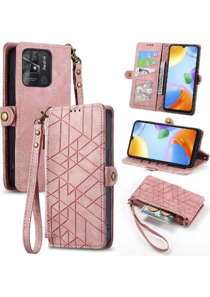 GX Boutique Xiaomi Redmi 10C Deri Kılıf Için Flip Case Darbeye Basit Iş (Yurt Dışından)