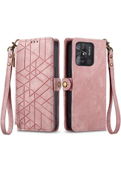 GX Boutique Xiaomi Redmi 10C Deri Kılıf Için Flip Case Darbeye Basit Iş (Yurt Dışından)