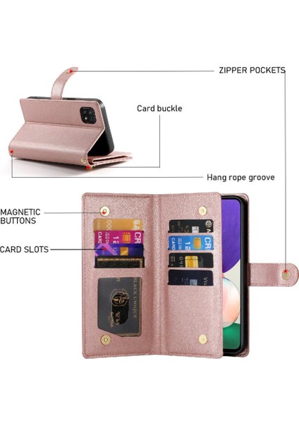 Samsung Galaxy A22 5g / A22S 5g Crossbody Kayış Iş Için Flip Case (Yurt Dışından)
