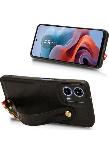 Motorola Moto G34 Kolaylık Bilek Kayışı Premium Pu Deri Kılıf (Yurt Dışından) indirimleri