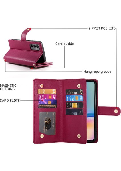 Samsung Galaxy A05S Çok Fonksiyonlu Crossbody Kayış Cüzdan Için Flip Case (Yurt Dışından) fırsatları