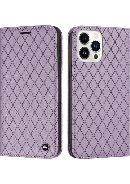 IPhone 14 Için Kılıf Pro Max Kartvizit Yuvaları Tutucu Cüzdan Manyetik Kapak (Yurt Dışından)