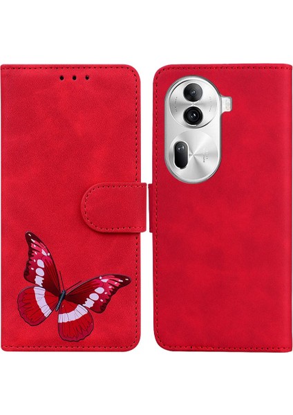 Oppo Oppo 11 Pro 5g Için Kılıf Cüzdan Renk Baskılı Kart Yuvaları Kelebek (Yurt Dışından)