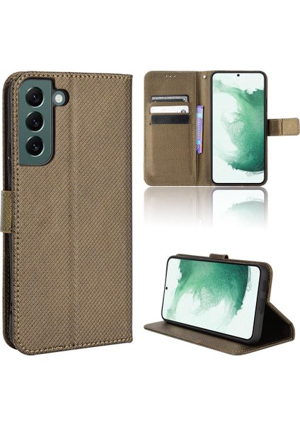 Samsung Galaxy S22 Artı Kickstand Kart Tutucu Manyetik Cüzdan (Yurt Dışından)