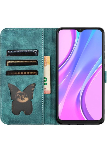 Xiaomi Redmi 9A Kart Cep Flip Folio Cüzdan Kılıf Kabartmalı (Yurt Dışından)