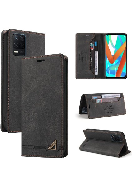 Realme 8 5G/V13 5g Premium Deri Kickstand Premium Deri Kılıf (Yurt Dışından)