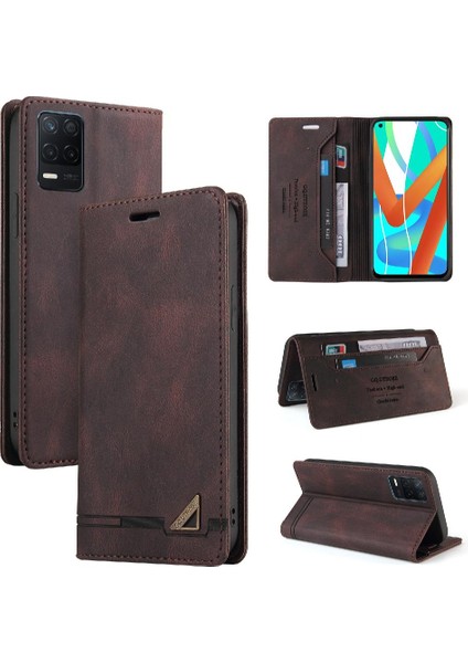 Realme 8 5G/V13 5g Premium Deri Kickstand Premium Deri Kılıf (Yurt Dışından)