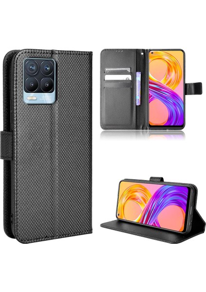 Realme 8 4g/realme 8 Pro 4g Manyetik Cüzdan Kickstand Kart Tutucu (Yurt Dışından)