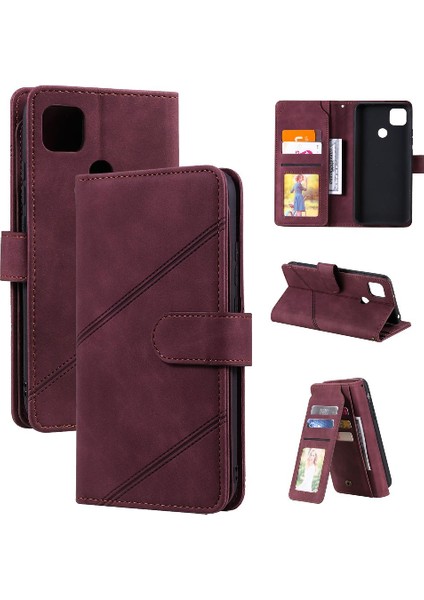 Xiaomi Redmi 9c Manyetik Kart Tutucu Için Kickstand Pu Deri Cüzdan (Yurt Dışından)