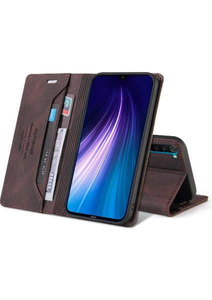 Xıaomı Redmi Not 8 Için Kılıf Kickstand Premium Deri Iki Kart Yuvaları (Yurt Dışından) modelleri