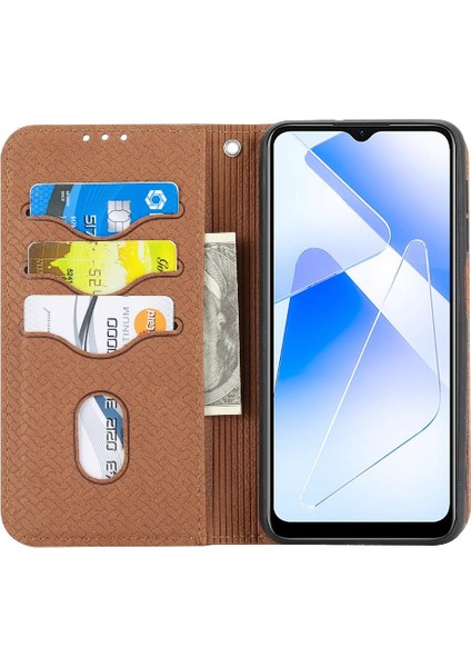 Samsung Galaxy A22E/A23E Kredi Kartı Tutucu El Cüzdan Flip Book Için Kılıf (Yurt Dışından)