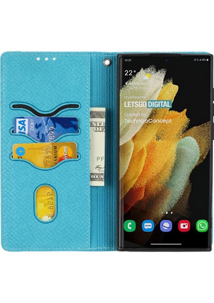 Samsung Galaxy S22 Ultra El Cüzdan Kredi Kartı Tutucu Flip Book Için Kılıf (Yurt Dışından) fırsatları