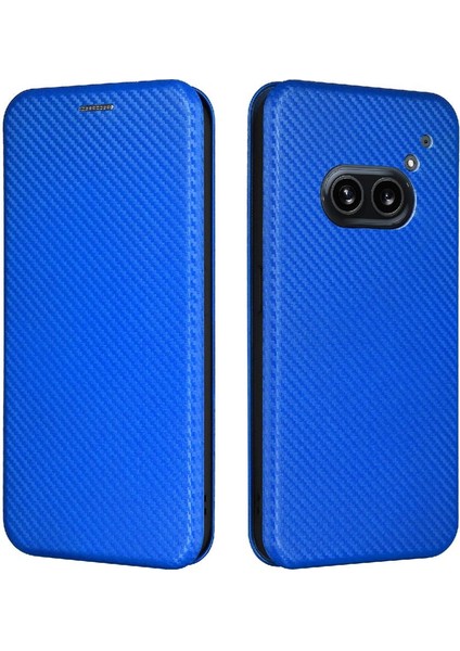 Nothing Telefon 2A Manyetik Karbon Fiber Deri Folio Flip Case (Yurt Dışından)