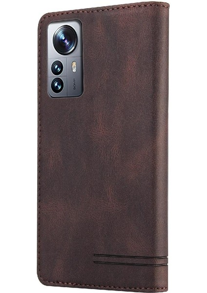 Xiaomi 12 Için Kılıf Pro Kickstand Premium Deri Iki Kart Yuvaları Prim (Yurt Dışından) modelleri