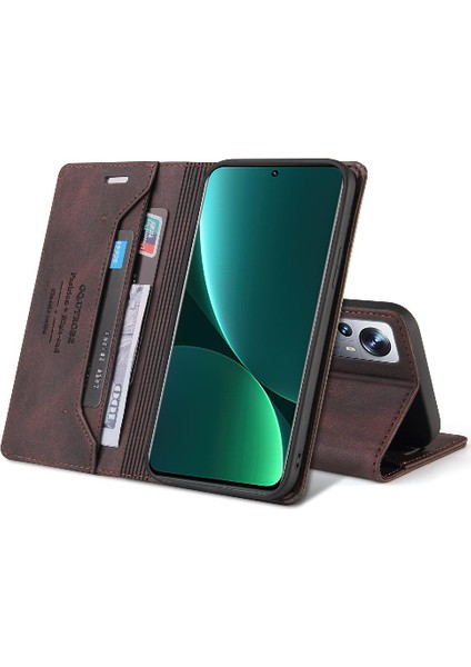 Xiaomi 12 Için Kılıf Pro Kickstand Premium Deri Iki Kart Yuvaları Prim (Yurt Dışından) indirimleri