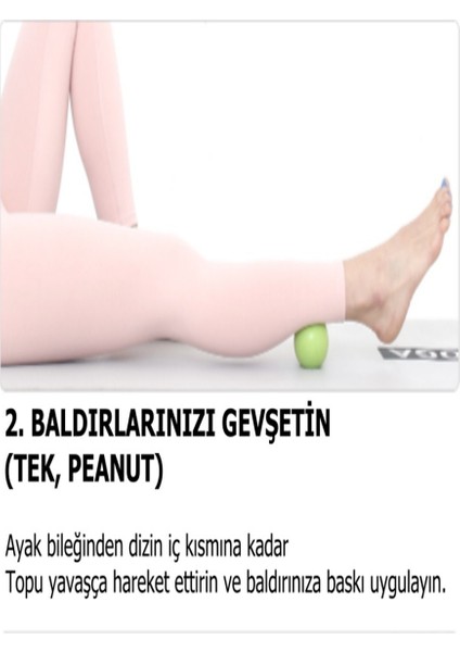 Wado Yüksek Kalite El Ayak Sırt Boyun Çalıştırma Masaj Topu Yeşil Renk Tekli ve Fıstık Topu Seti