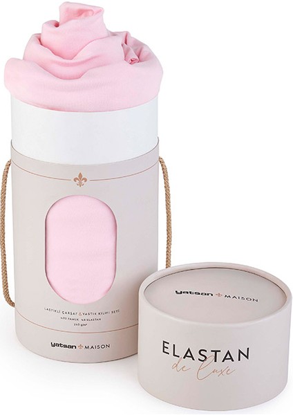 Elastan De Luxe Lastikli Çarşaf & Yastık Kılıf Seti – Pembe