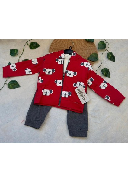 Lion Kids Unisex 6 Ay Panda Baskılı Mevsimlik Ceketli Takım