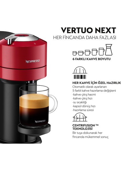 Vertuo Next Kırmızı Kahve Makinesi