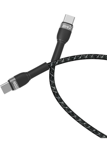 Type-C to Type-C PD 100W Dayanıklı File Örgü 50cm iphone 16 Serisi ile Uyumlu Süper Hızlı Şarj Kablosu