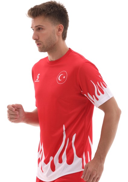 Sportech R0121 Alevli Türkiye Forması Tek Üst (Tek Kelime Isim Yazılır) 3xl