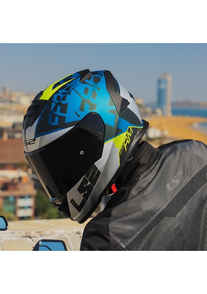 Ls2 Storm 2 Sprınter Mat Siyah-Gri-Cobalt Kask